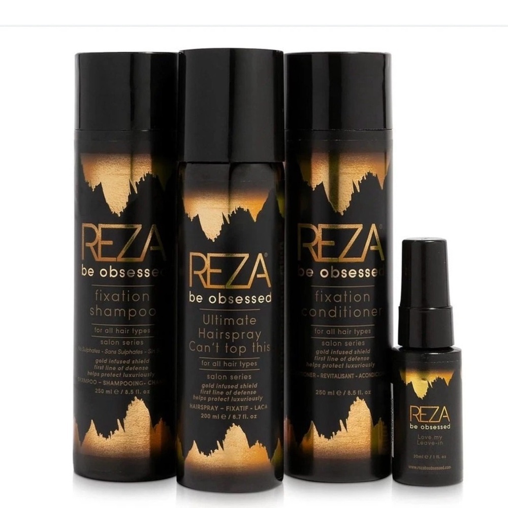 NEW REZA Be Obsessed Haircare Kit Shampoo, Conditioner, Hair Spray, Leave in - Picture 2 of 3
